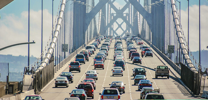 Traffic on the bay bridge